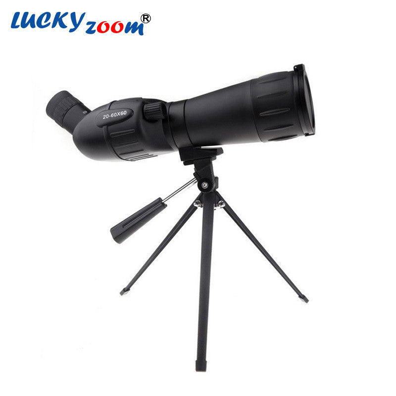 Luckyzoom 20-60X60 Continuous Zoom Monocular Spotting Scope Aluminium Alloy Tripod Telescope Outdoor Travel Spy Free Shipping